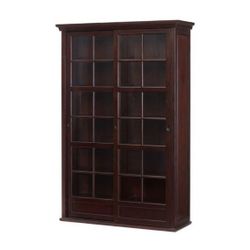 Pottery Barn Garrett Glass Cabinet - Espresso