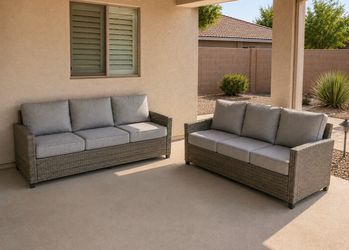 2 Piece Rattan Set With Steel Frame *New In Box Patio Furniture