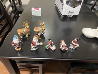 Set of 5 Christmas Santa Holiday Tree Ornaments Decor