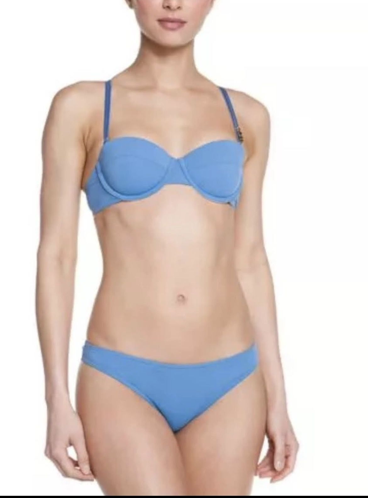 New $BCBGeneration Cover My Core Celestial Push-Up Bra Top and Hister Blue Large Swimsuit