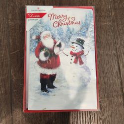 New American Greetings "Merry Christmas" cards, 12 cards & envelopes, new in the box $16