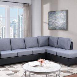 Gray& Black Sectional 