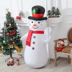 Christmas Inflatable Decoration Outdoor & Indoor 5 FT, Snowman Inflatable with Colourful Light  Scarfe NOT Included