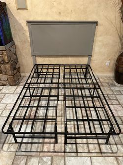 NEW - Full Size Heavy Duty Bed Frame Platform And Headboard