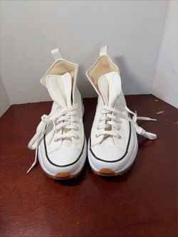 Converse Run Star Hike Lugged Hi Sneakers White Canvass Platform 7.5Mens / 9Women NEW