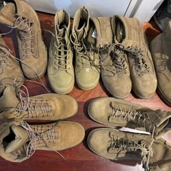 Military Surplus Size 10 Boots, Large Lot