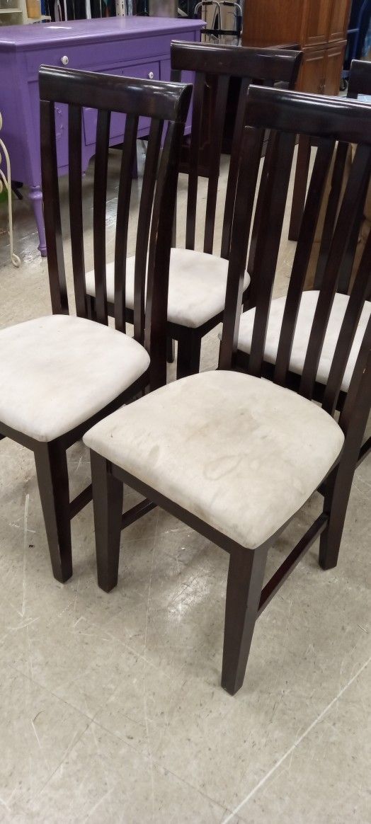 Four High Back Espresso Chairs Good Condition