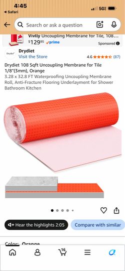 Drydiet 108 Sqft Uncoupling Membrane for Tile