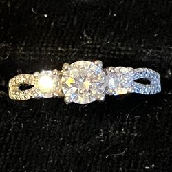 Sterling Silver  Engagement Ring Size 8 1/4