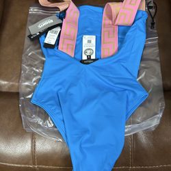 Versace, swimsuit, mediterranean blue color, size 2