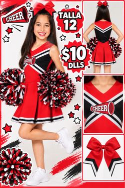 Girls Cheerleader Costume Set Size 12