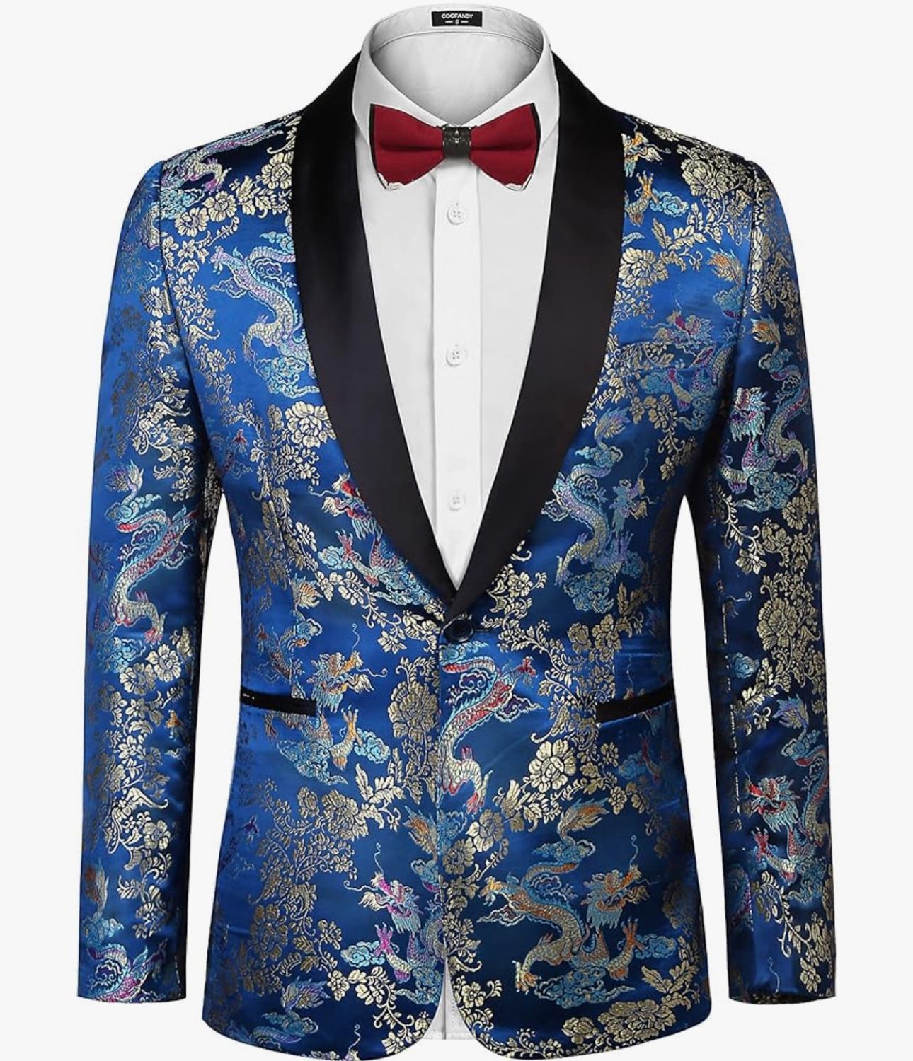 Medium Men's Floral Tuxedo Jacket Luxury Embroidered Stylish Suit Blazer Jacket for Wedding Party Dinner