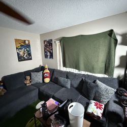 Dark Gray Sectional Couch 