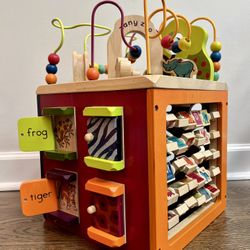 B. Toys Wooden Activity Cube - Zany Zoo