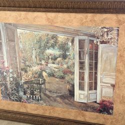 Ethan Allen ‘From the Garden Room’ Oil Painting 
