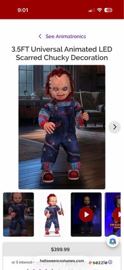 3.5FT Universal Animated LED Scarred Chucky Decoration