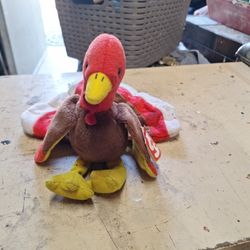 Gobble, gobble Ty toy with tag. Needs good brushing dirty.