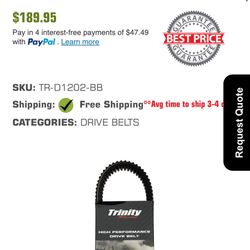 Polaris Rzr Belt And Parts