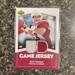 2007 Upper Deck UD Game Jersey Kurt Warner #UDGJ-KW Football Card NFL Cardinals