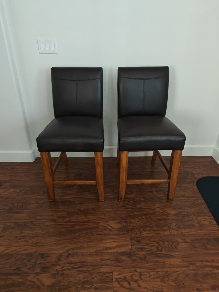 High Quality Leather Counter Stool - Set Of 2