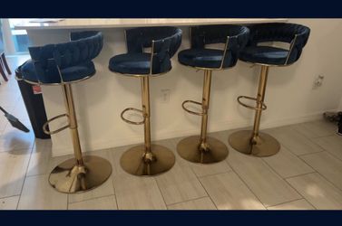 Blue And Gold Bar Stools