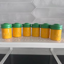 Vintage Kodak Aluminum Metal 35mm Film Canisters W/ Lids Lot Of 6