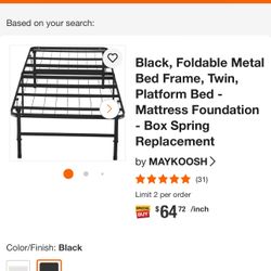 Foldable Metal Twin Bed Frame 