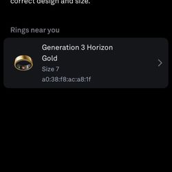 Oura Ring Gen 3 Horizon GOLD Size 7 Gently used includes charger + original box