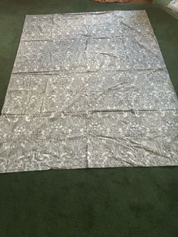 Duvet Cover in Gray Paisley Print Fabric