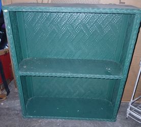 2 Tier Emerald Green Shelf with Hanging Hooks
