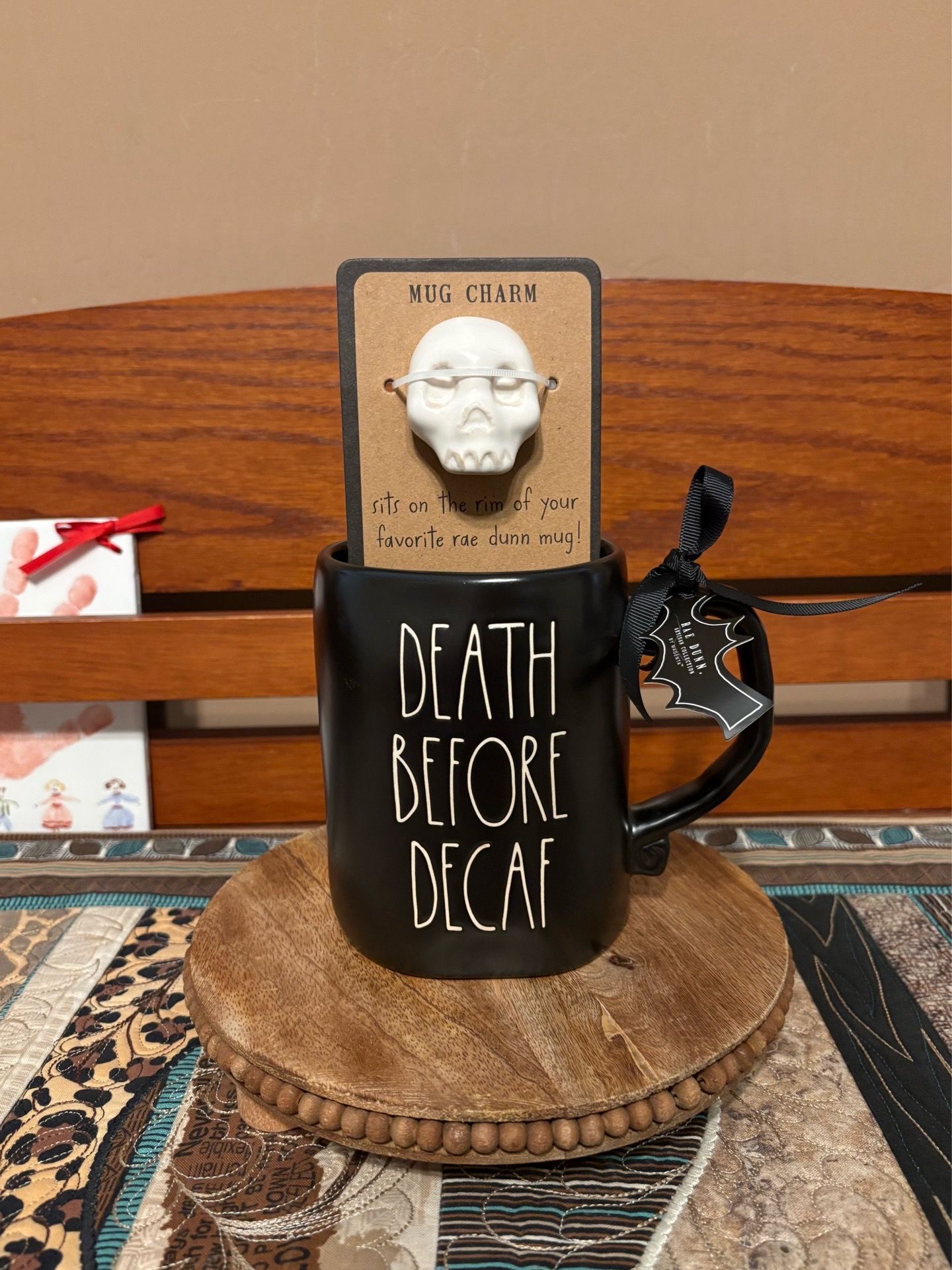 Rae Dunn Death Before Decaf Mug/Rim Sitter