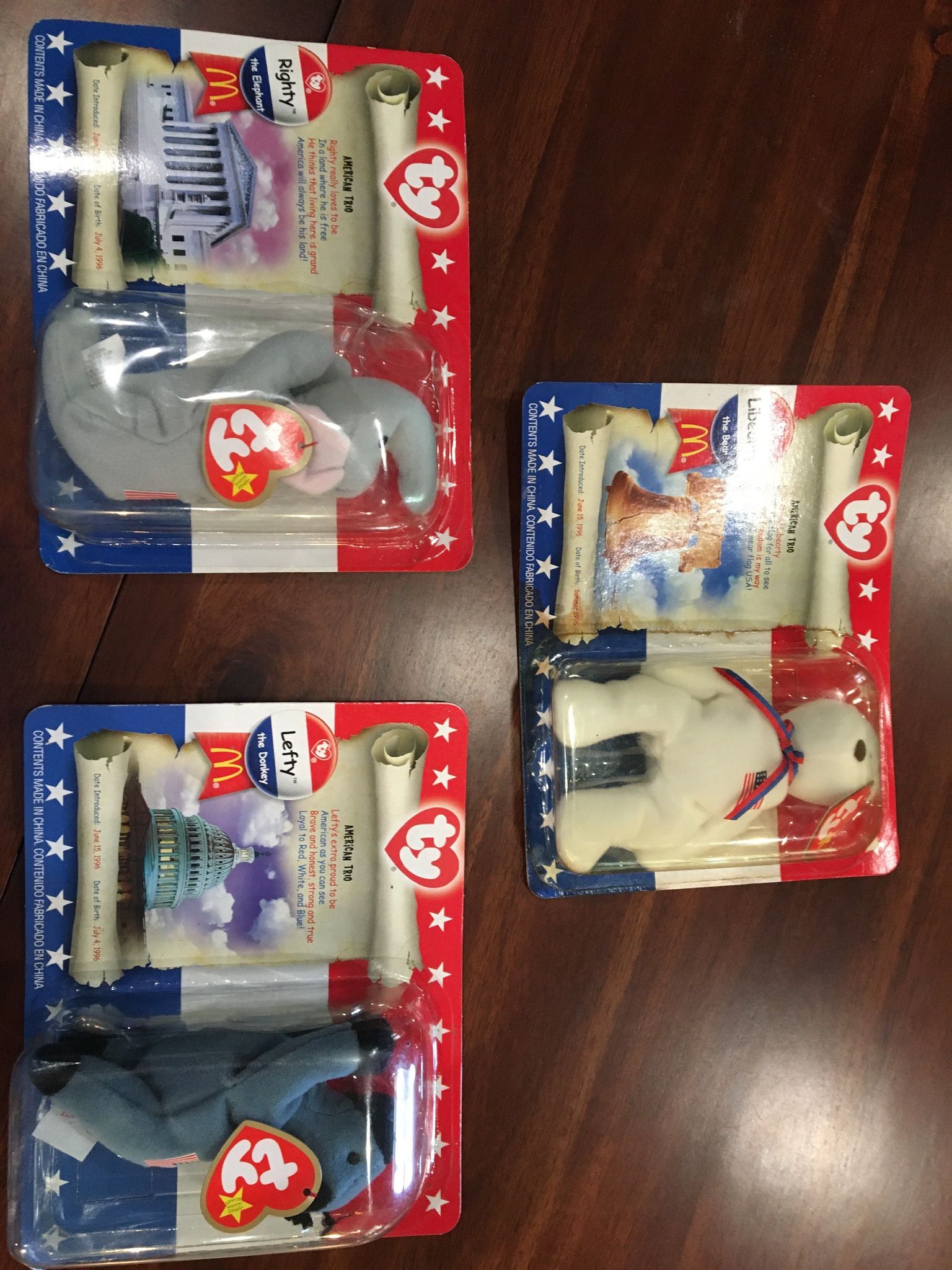 TY Beanie Baby American Trio