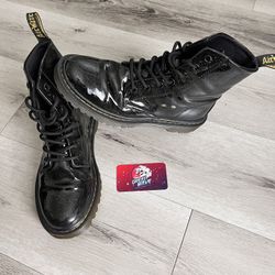 Dr Martens Black Glitter Patent Leather Boots