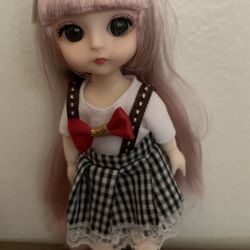 Mini Doll Pink Hair 4” Doll 
