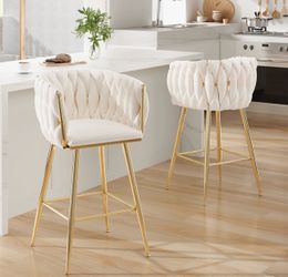 NEW: Set of 2 Kristyn Upholstered 25.6" Counter Stools