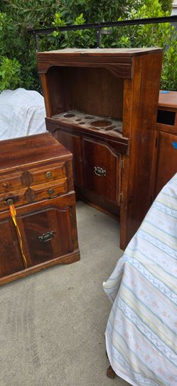 Vintage Dish Cabinet with drawers andt