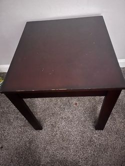 Dark Wood Square End Table