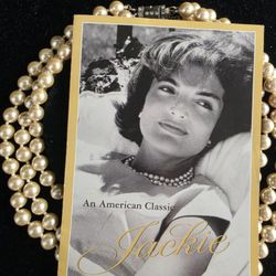 Jackie Imitation Pearl Beaded Layered Three Strand Ivory Necklace Box Closure