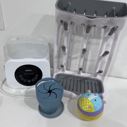 Baby Bottle Warmer, Bottle Drying Rack And Snack Cups