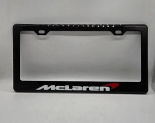 Brand New MCLAREN 100% Real Carbon Fiber License Plate Frame Tag Cover Original 3K