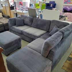 New Nice Beautiful Gray Sectional Couch Sofa Set Special With Ottoman Come Visit Our Store In Paramount 