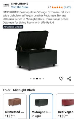 Black storage ottoman