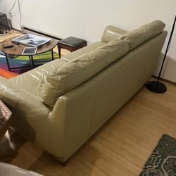 Beige Leather Sofa