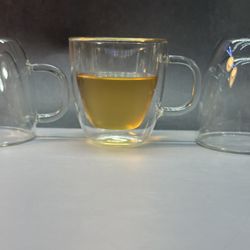 Set of (3) Savor 5.4 oz. Double Wall Espresso Glasses by JoyJolt. Doubled walled. keeps hot drinks hot and cold drinks cold for a longer period of tim