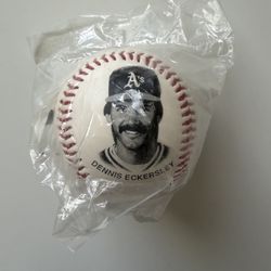 Vintage promotional baseball from 1993 with a photo of Dennis Eckersley