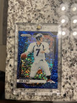John Elway Panini Prizm Blue Sparkle Card