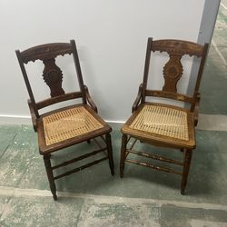 antique Victorian cane seat chairs