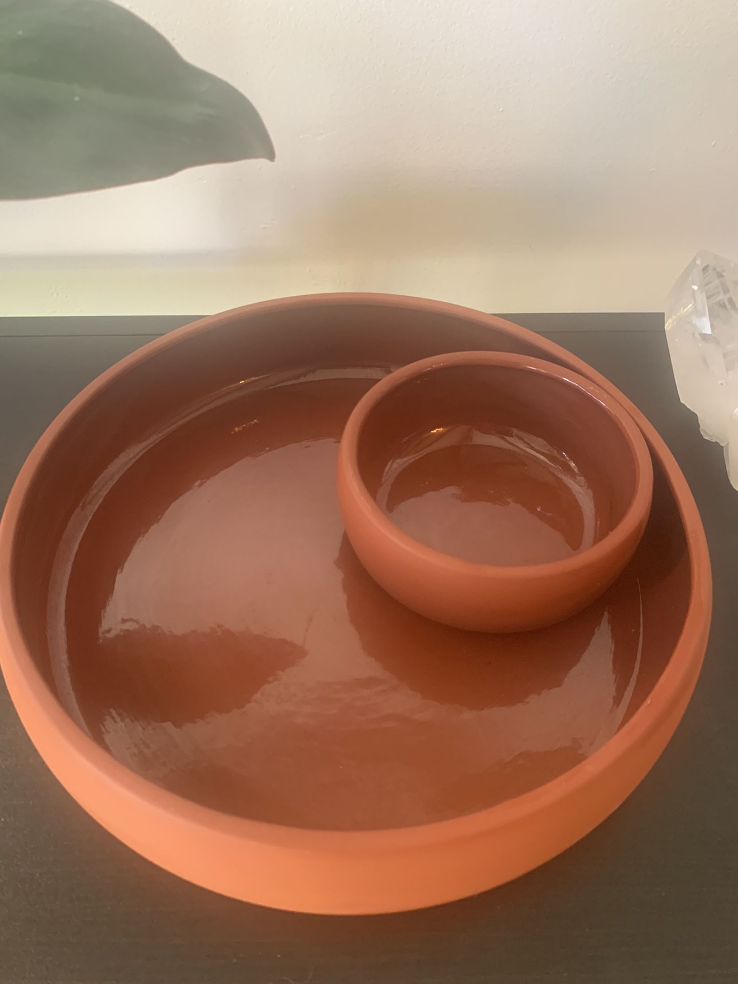 Vintage Terracotta Chips And Dip Serving Ware