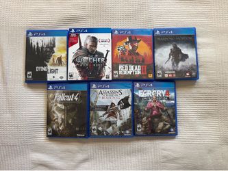 Collection of 7 PlayStation 4 (PS4) Games - RDR 2, Fallout 4, Witcher 3