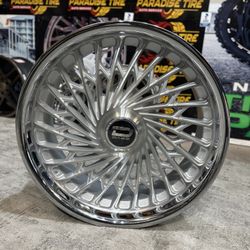 24” Wheel W Floating Cap 5x4.75 / 5x120 / 5x127 In Stock 